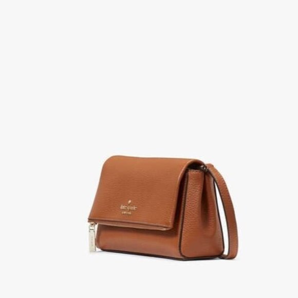 New Kate Spade Leila Mini Zip Crossbody Pebble Leather Warm Gingerbread - Picture 4 of 5